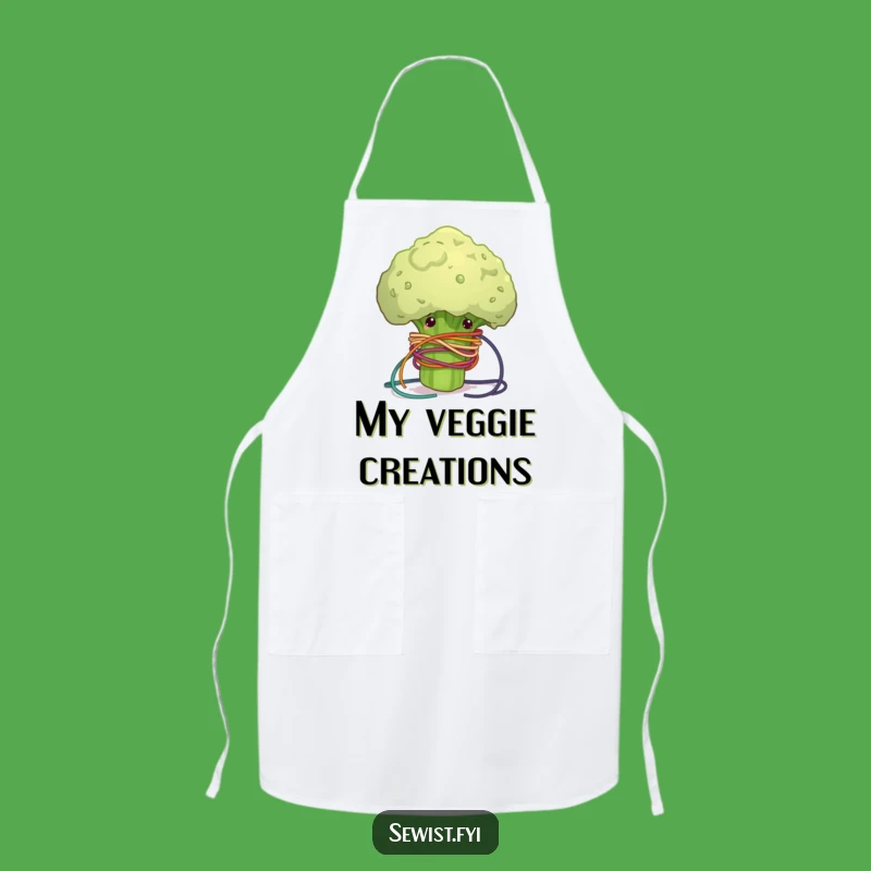Funny Apron: Clumsy Broccoli Thread, Hilarious Kitchen or Craft Wear