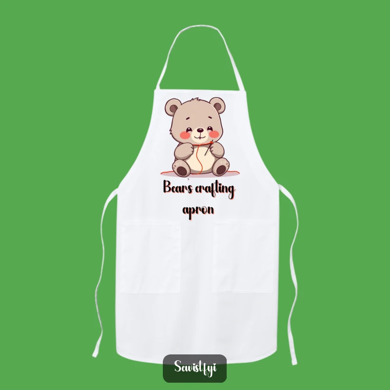 Funny Bear Sewing Apron: Craft with Focused Humor