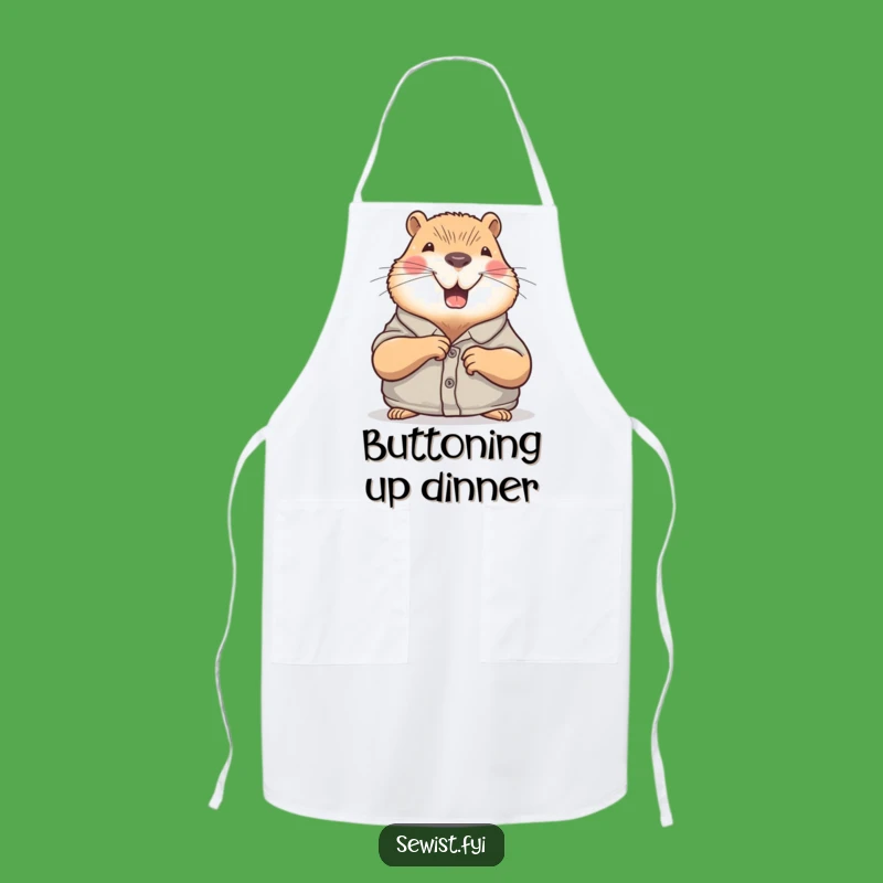 Funny Capybara Apron: Cook or Craft with Chill Humorous Style
