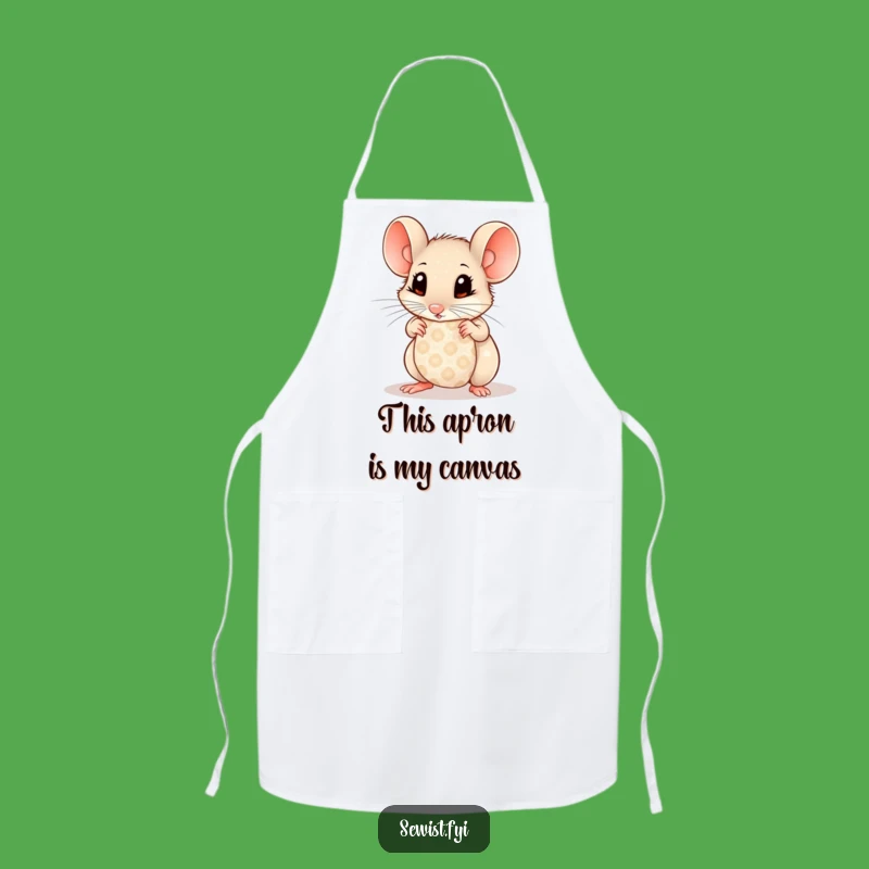 Funny Mouse Fabric Apron: Curious Chef Critter, Perfect Kitchen Gift