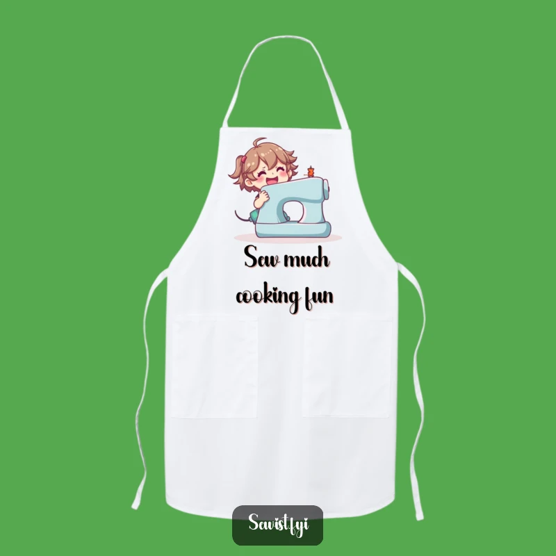 Funny Sewing Apron: Enthusiastic Crafter's Kitchen Buddy, Perfect Funny Gift!