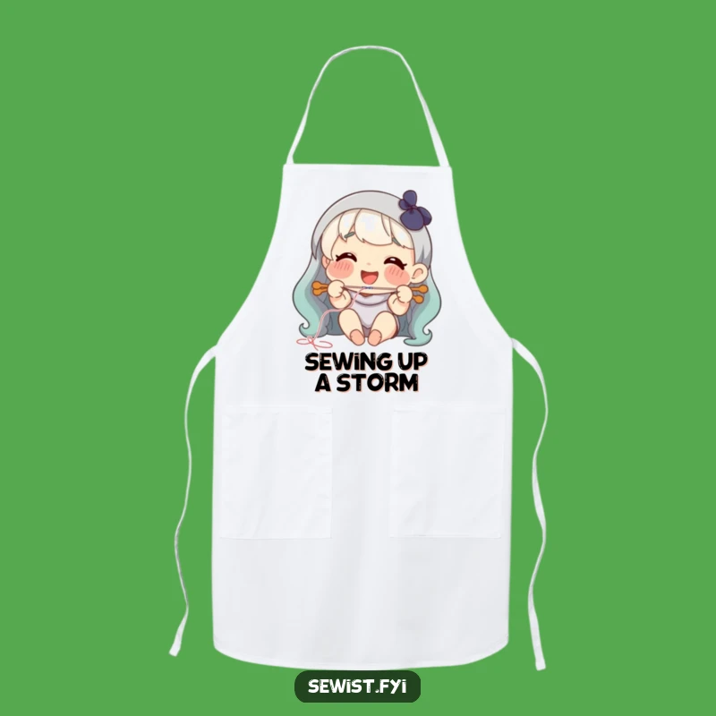 Funny Threading Apron: Joyful Crafter's Kitchen Buddy, Perfect Funny Gift!