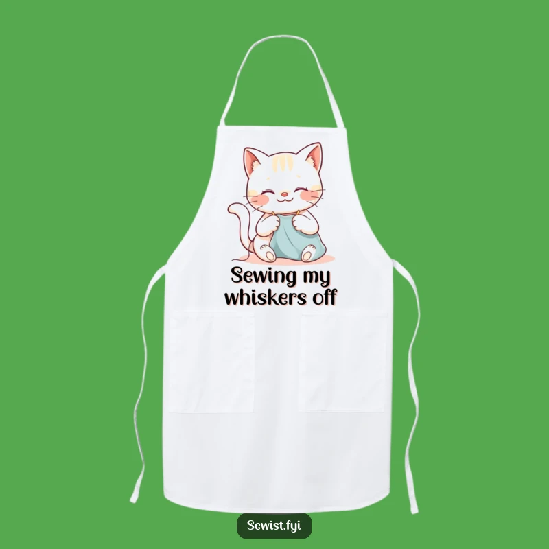 Funny Cat Sewing Apron: Protect Your Clothes in Style, Happy Kitty Stitching Fun