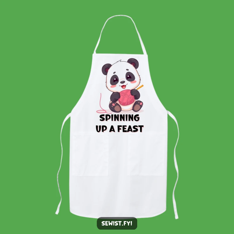 Funny Panda Apron: Cook or Craft with Playful Thread Style