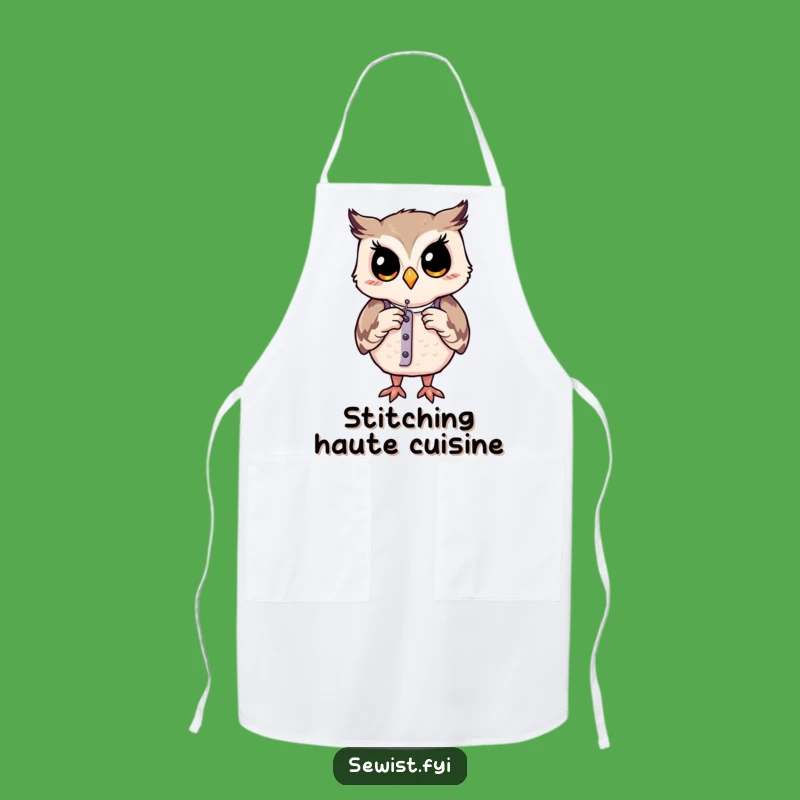 Funny Owl Dress Form Apron: Contented Critter's Sewing Protection, Gift