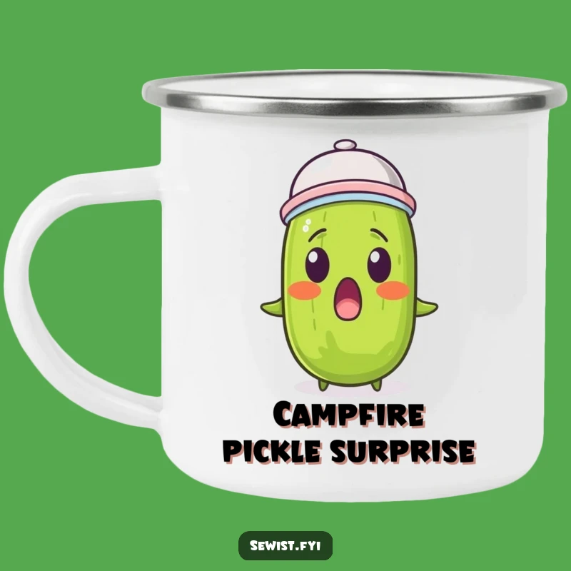 Funny Pickle Thimble Camping Mug: Quirky Brews for Your Adventures!