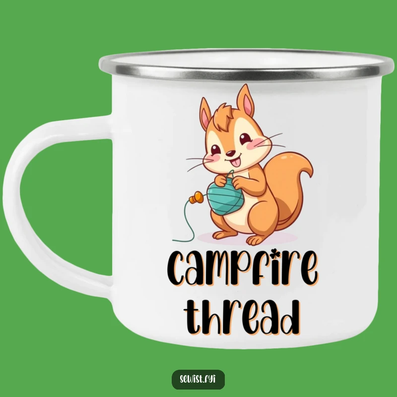 Funny Squirrel Bobbin Winding Camping Mug - Hilarious Outdoor Speed!
