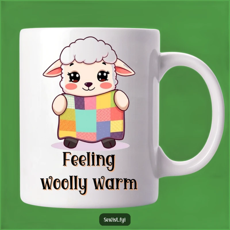 Funny Sheep Patchwork Quilt Mug: Adorable Sewing Gift for Crafty Sheep Lovers