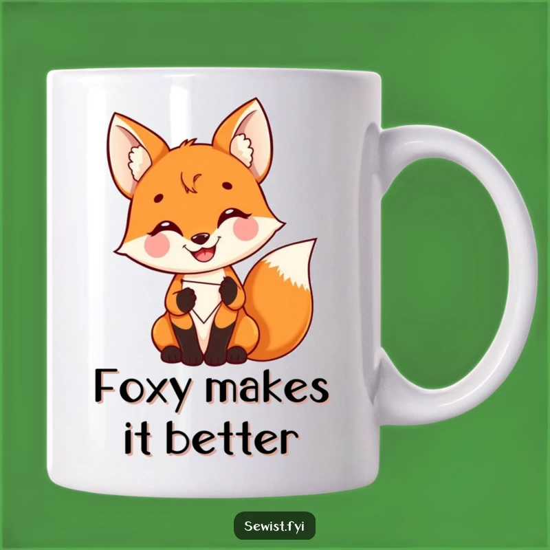 Funny Delighted Fox Stitching Mug: Proud Crafter Fox, Perfect Funny Gift for Sewists