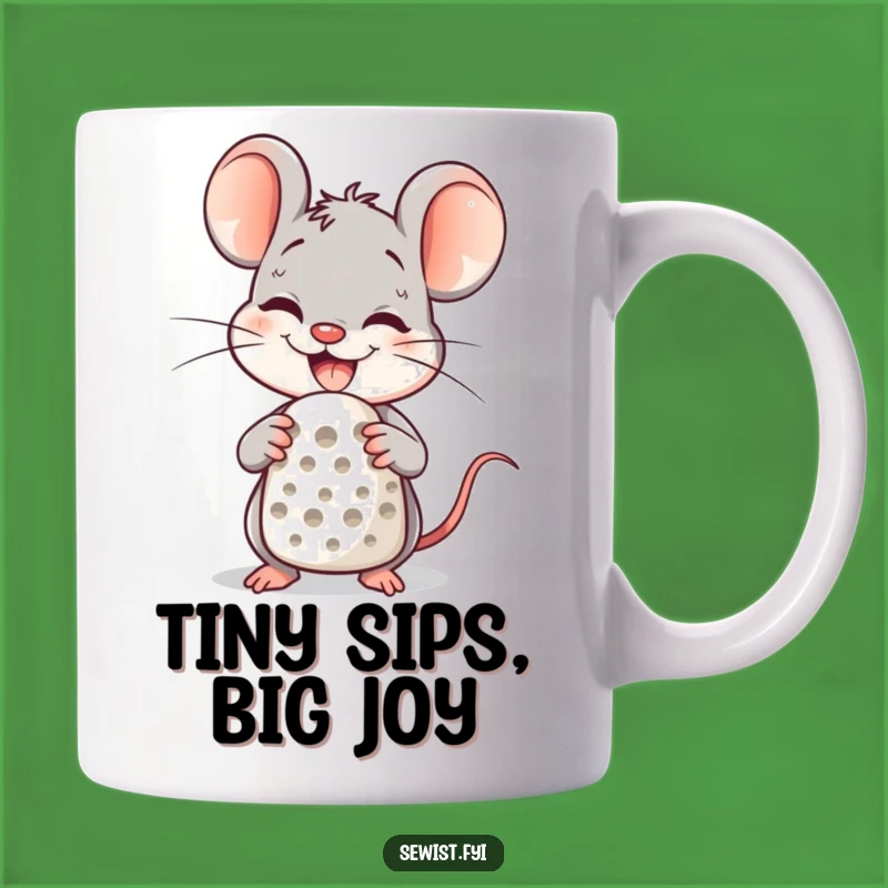 Funny Mouse Crafter Mug: Delighted Character Using Thimble, Perfect Gift