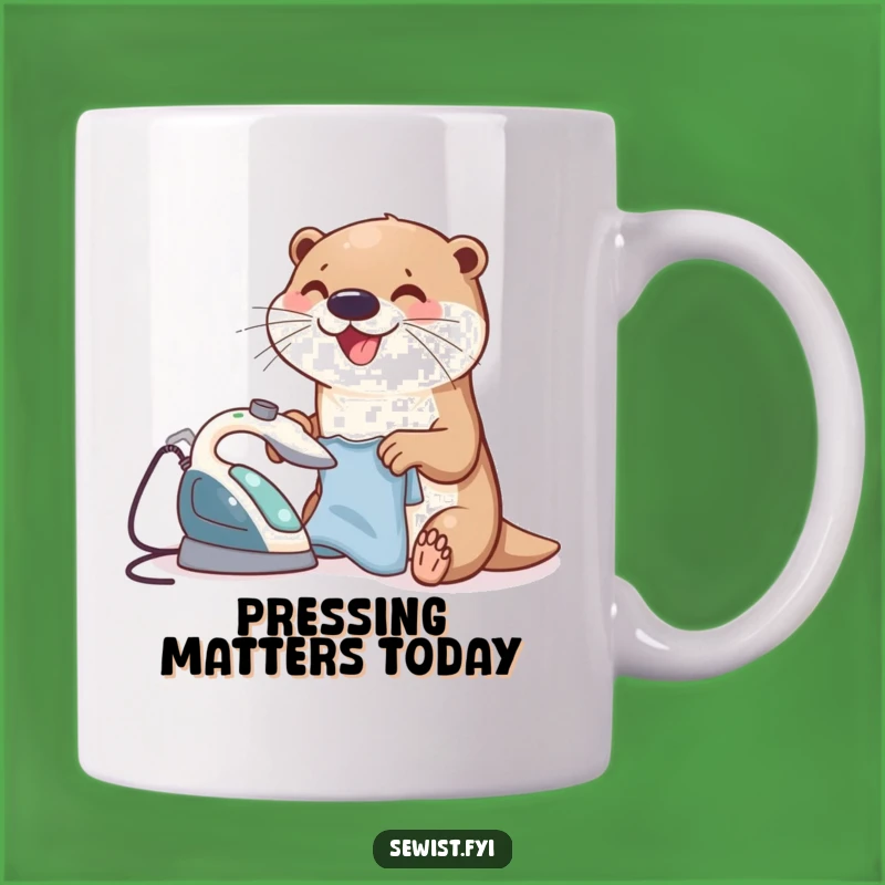 Funny Otter Ironing Mug: Adorable Clean Clothes Enthusiast Gift