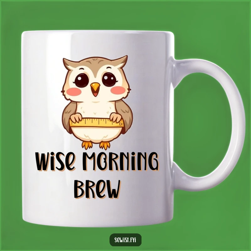 Funny Owl Mug: Wise Tailor's Precision, Perfect Gift for Sewers and Mathematicians