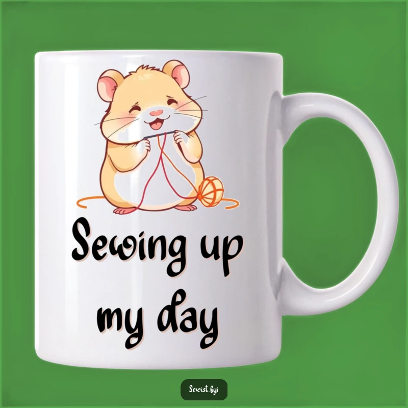 Funny Hamster Mug: Tiny Tailor's Focus, Perfect Hobbyist Funny Gift