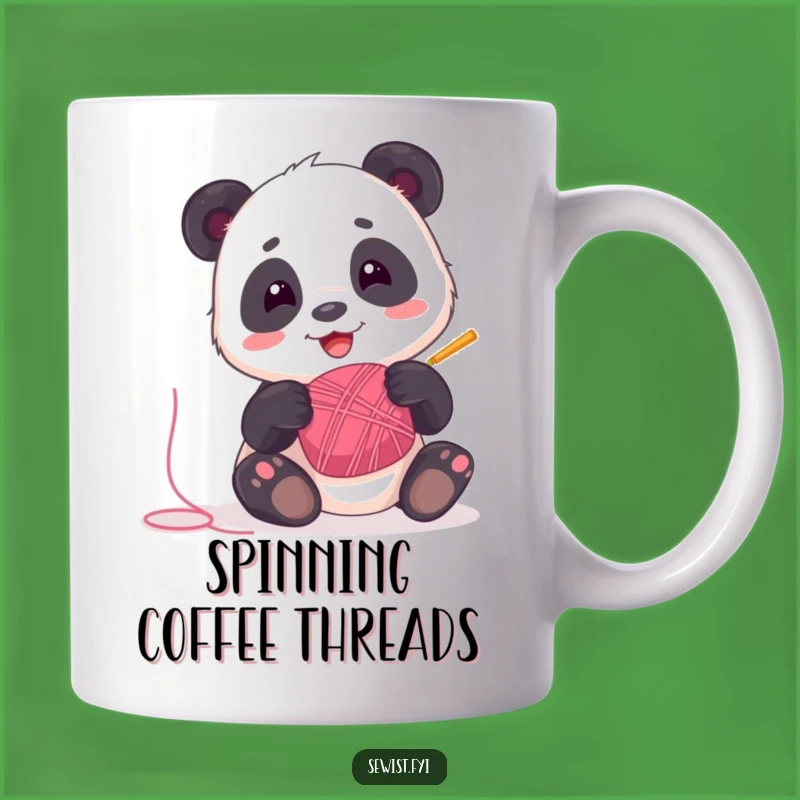 Funny Panda Mug: Playful Thread Spinning, A Delightful Gift for Fun Lovers