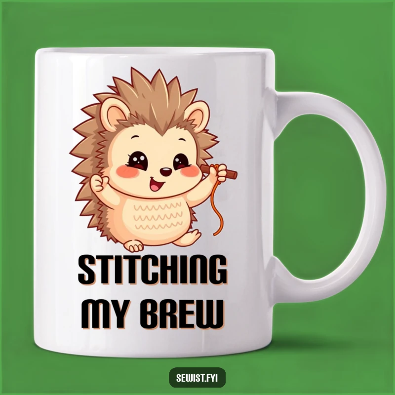 Funny Hedgehog Stitch Mug - Perfect Gift for Proud Crafters!