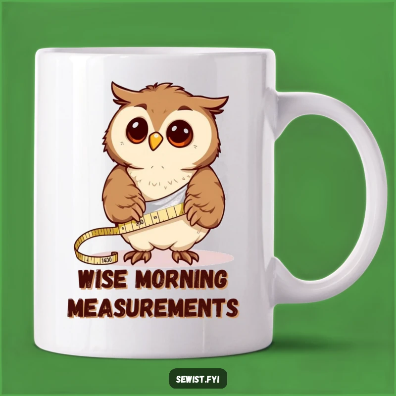 Funny Owl Measuring Mug: Wise Crafter's Tool Humor, Perfect Gift for Sewers