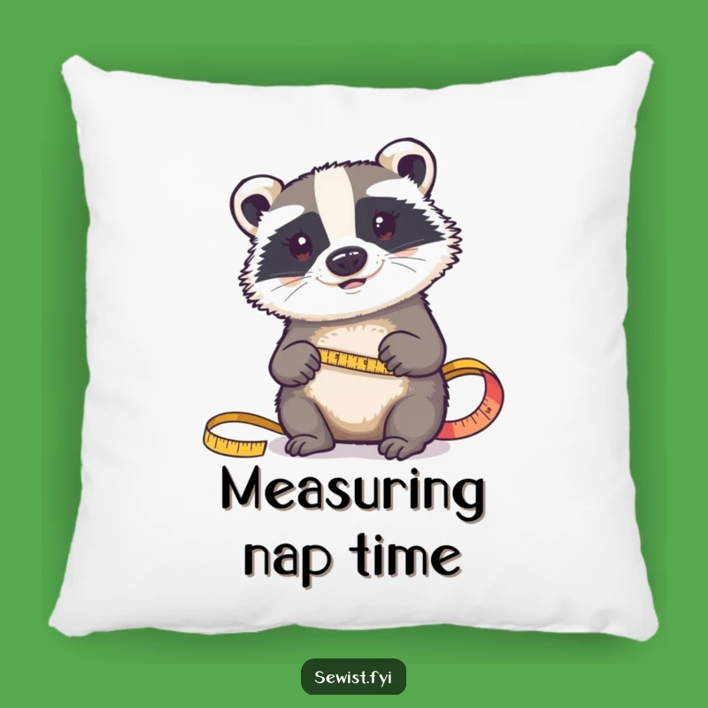 Funny Badger Sewing Pillow: Determined Critter's Craft Comfort, Cozy Gift