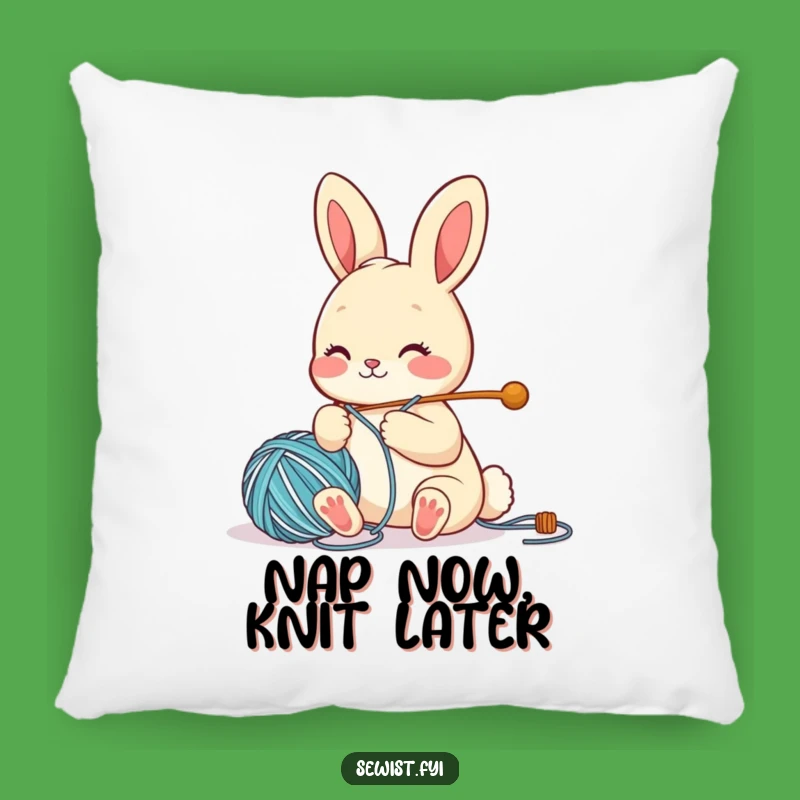 Funny Bunny Crafter Pillow: Cute Character Cushion, Perfect Cozy Gift