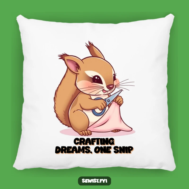 Funny Squirrel Tailor Pillow: Cozy Comfort with a Crafty Critter Design