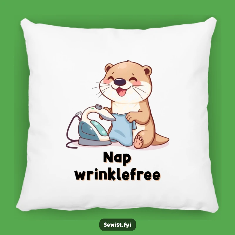 Funny Otter Comfort Pillow: Soft Ironing Animal Accent Gift