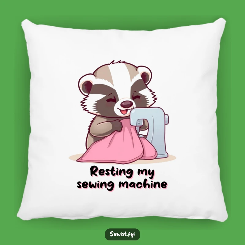 Funny Badger Pillow: Cozy Comfort with a Humorous Sewing Design Accent