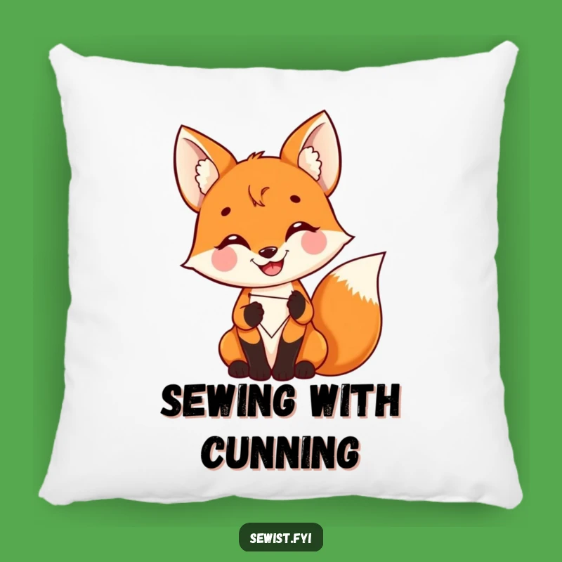 Funny Delighted Fox Pillow: Cozy Crafting Joy, Adorable Funny Gift