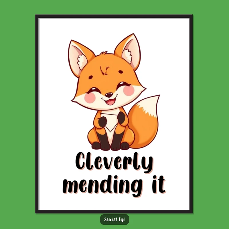 Funny Delighted Fox Digital Art: Instant Crafting Pride Decor, Downloadable Funny Gift