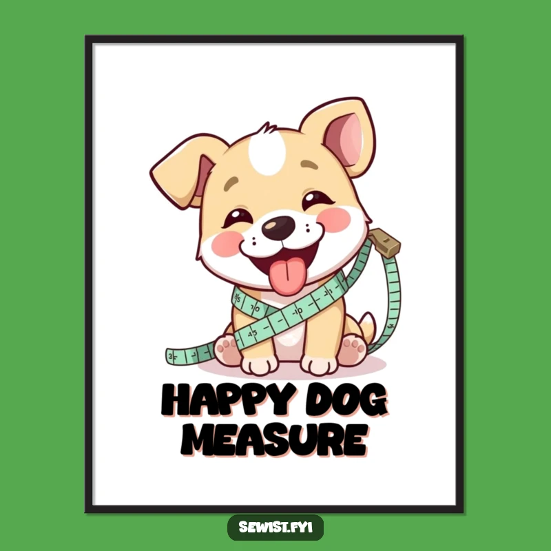 Funny Dog Measuring Digital Art: Hilarious Sewer Wall Decor