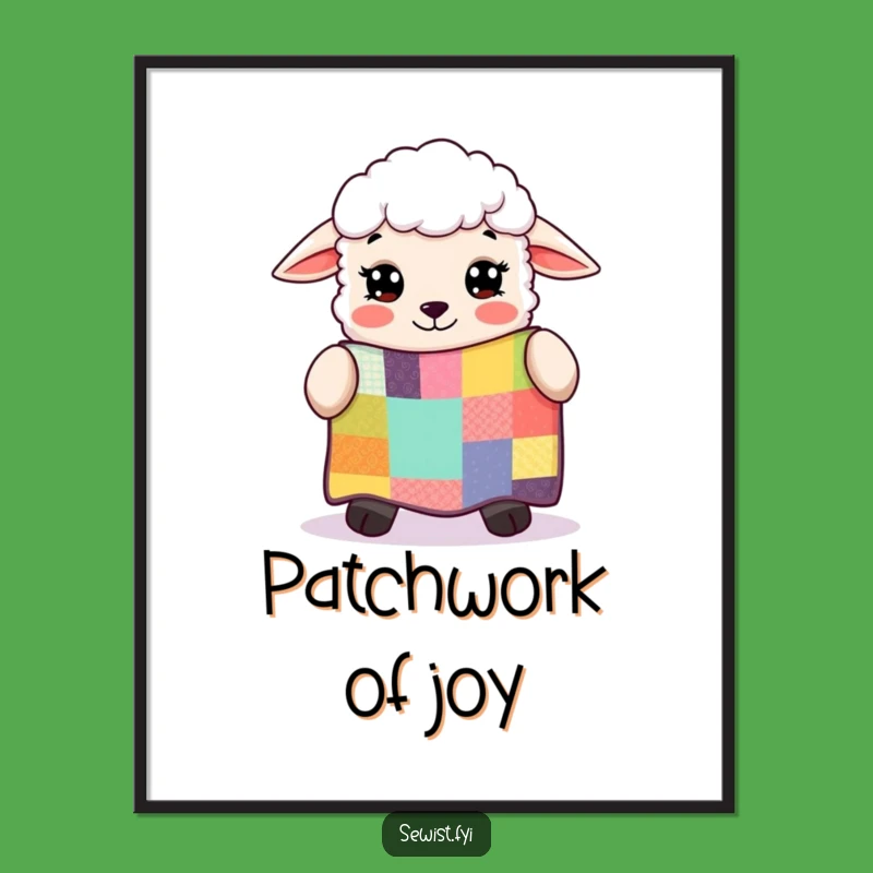 Funny Sheep Patchwork Quilt Digital Art: Instant Charming Decor for Your Craft Space