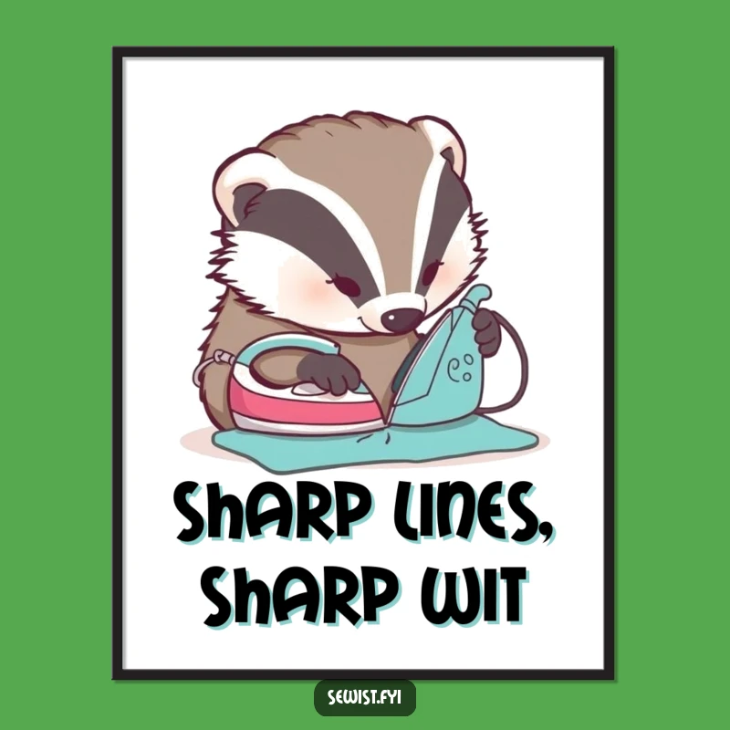 Funny Badger Ironing Digital Art - Instant Humor for Your Walls