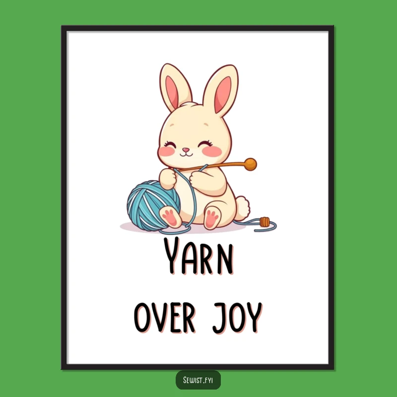 Funny Bunny Crafter Digital Print: Cute Art for Walls, Perfect Decor Gift
