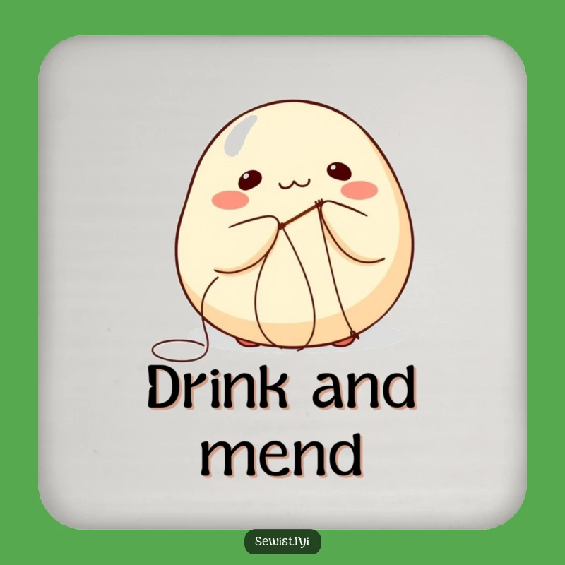 Funny Self-Stitching Dumpling Drink Coaster: Protect Surfaces with Foodie Humor!