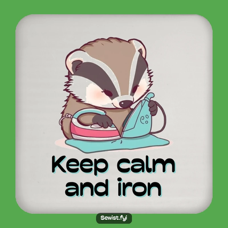 Funny Badger Ironing Coaster - Protect Surfaces with Humorous Detail