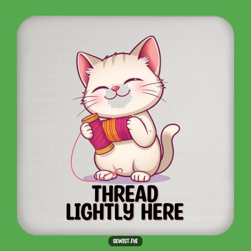 Funny Cat Stitching Coaster Set: Protect Surfaces with Hilarious Feline Charm