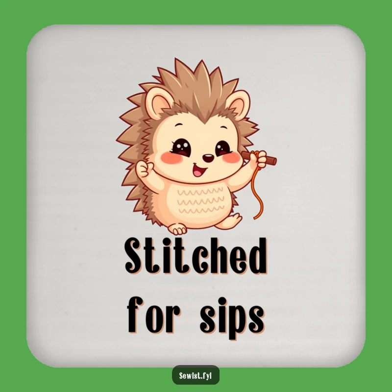 Funny Hedgehog Stitch Coasters - Hilarious Protection for Surfaces!