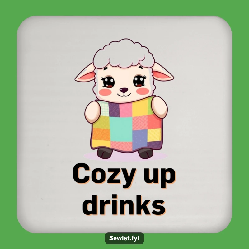 Funny Sheep Patchwork Quilt Coaster Set: Protect Surfaces with Adorable Crafty Flair
