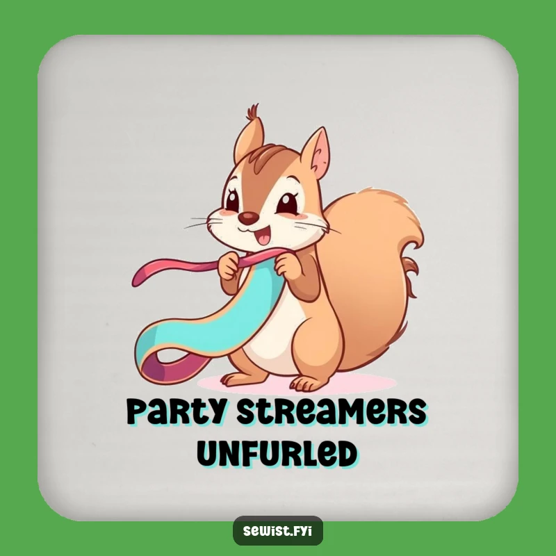 Funny Squirrel Ribbon Coaster: Protect Surfaces with Hilarious Playful Art, Perfect Gift