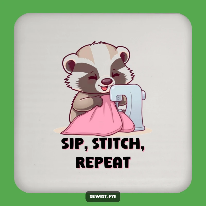 Funny Badger Drink Coasters: Protect Surfaces with Humorous Sewing Flair