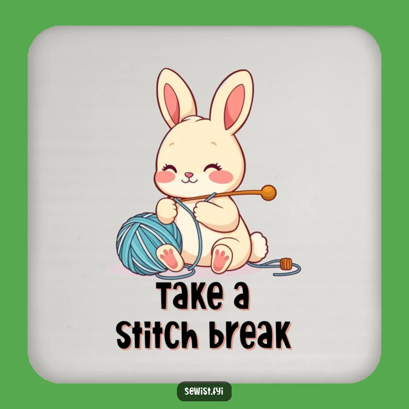 Funny Bunny Crafter Coasters: Cute Drink Protection, Perfect Table Gift