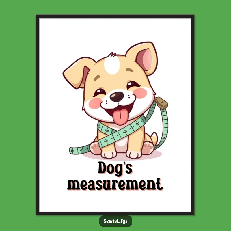 Funny Dog Measuring Poster: Hilarious Wall Art for Sewers