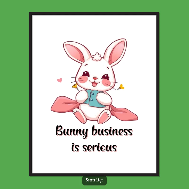 Funny Playful Bunny Poster: Precise Crafting Art, Perfect Funny Gift for Home Decor