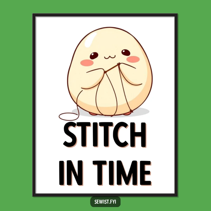 Funny Self-Stitching Dumpling Poster: Hilarious Food Art for Your Walls!