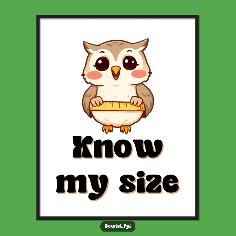 Funny Owl Poster: Wise Tailor's Art, Hilarious Precision Decor, Ideal Funny Gift