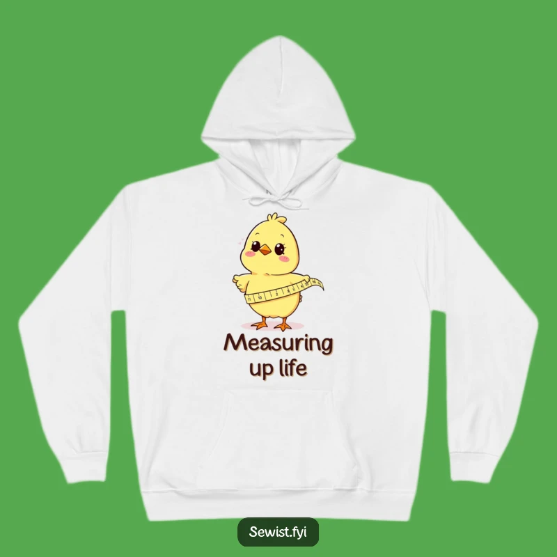 Cozy Funny Chick Measuring Fabric Hoodie: Your Perfect Warm and Humorous Crafting Companion
