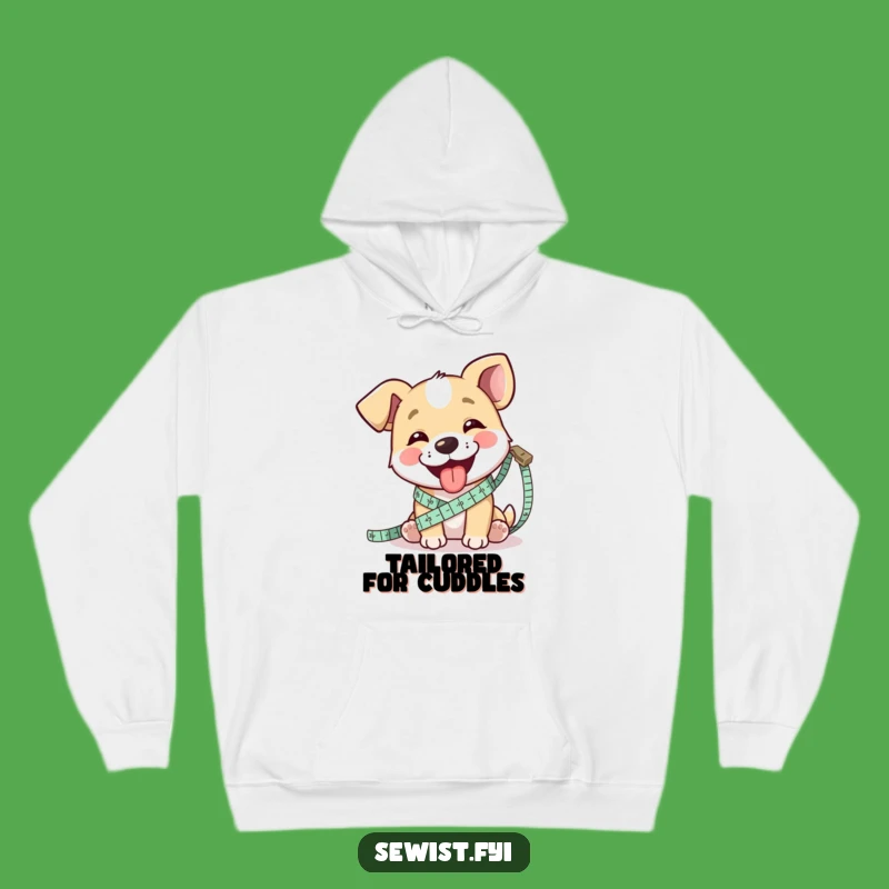 Funny Dog Measuring Hoodie: Cozy & Hilarious Tailor Gift
