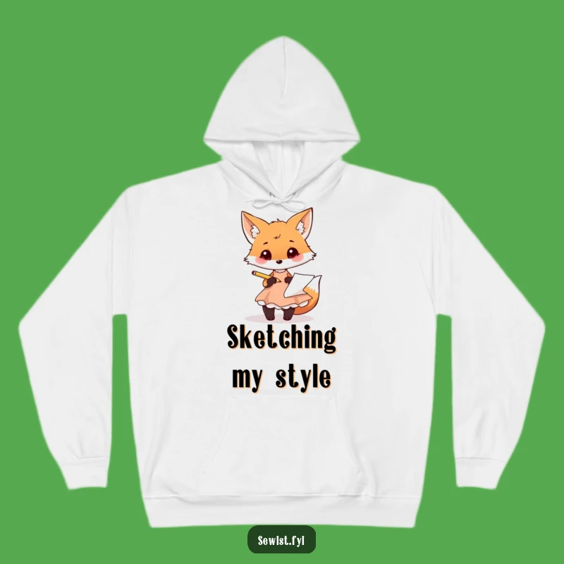 Funny Fox Fashion Hoodie: Cozy and Stylish, Artist Sketching Dresses, Gift