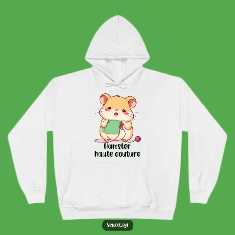 Funny Hamster Sewing Hoodie: Cozy Focused Critter Apparel, Perfect Gift