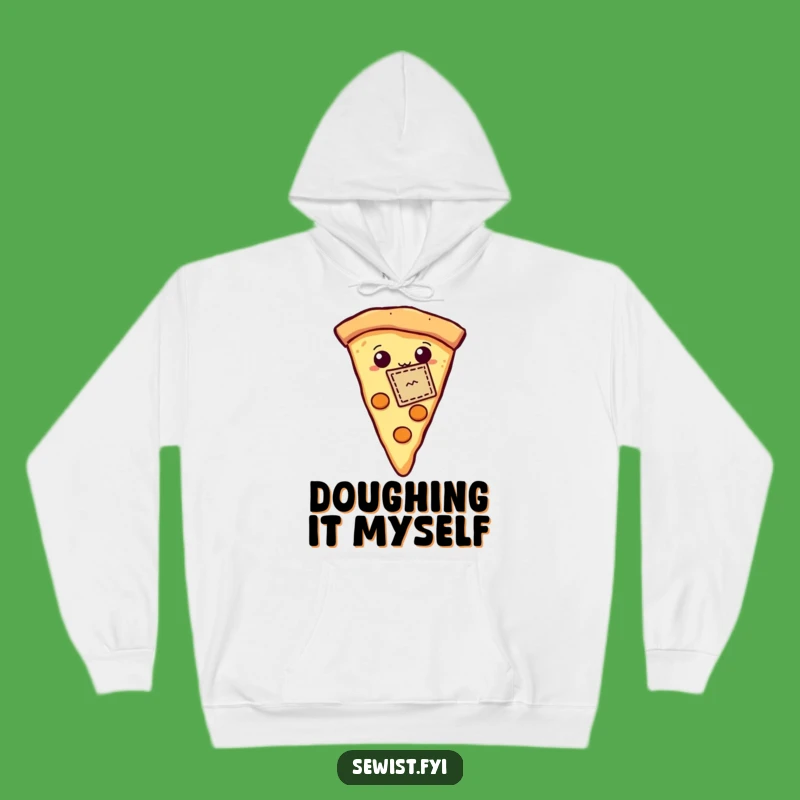 Funny Hoodie: Proud Pizza Slice Stitched Patch, Cozy Foodie Crafter Gear