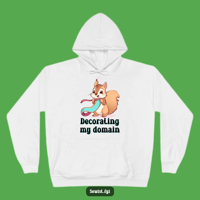 Funny Squirrel Ribbon Fun Hoodie: Cozy Playful Critter Apparel, Perfect Gift