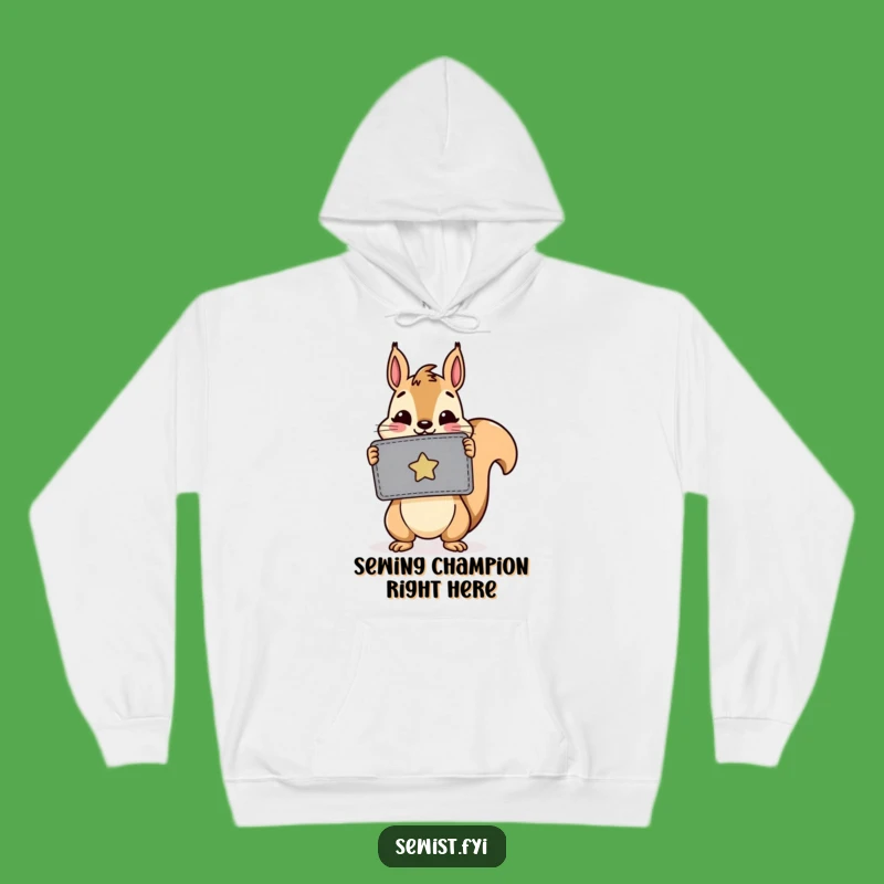 Cozy Funny Squirrel Patch Hoodie: Cheerful Critter Stays Warm, Craft Gift